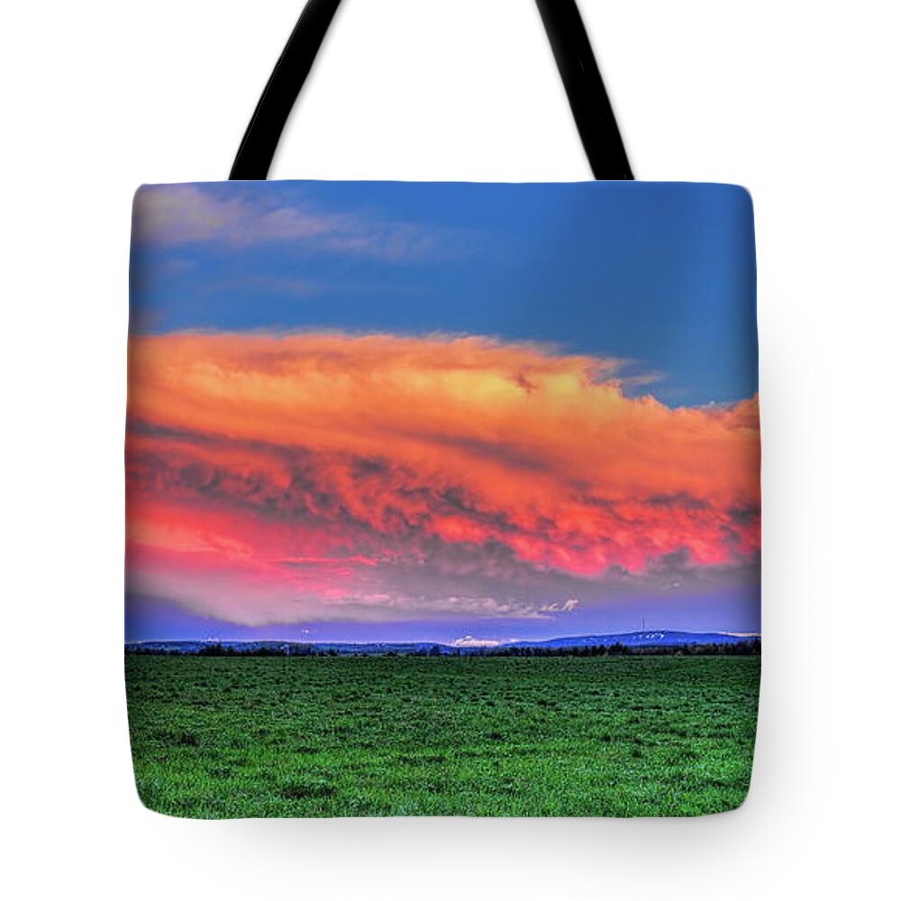 Farmer Tote Bag featuring the photograph Spring Storm Over Wausau by Dale Kauzlaric