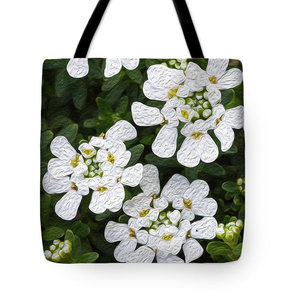 Candytuft Tote Bag featuring the photograph Spring's Glory by Cynthia Wolfe