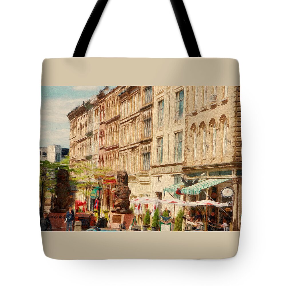 Springtime Tote Bag featuring the painting Springtime in Halifax by Jeffrey Kolker