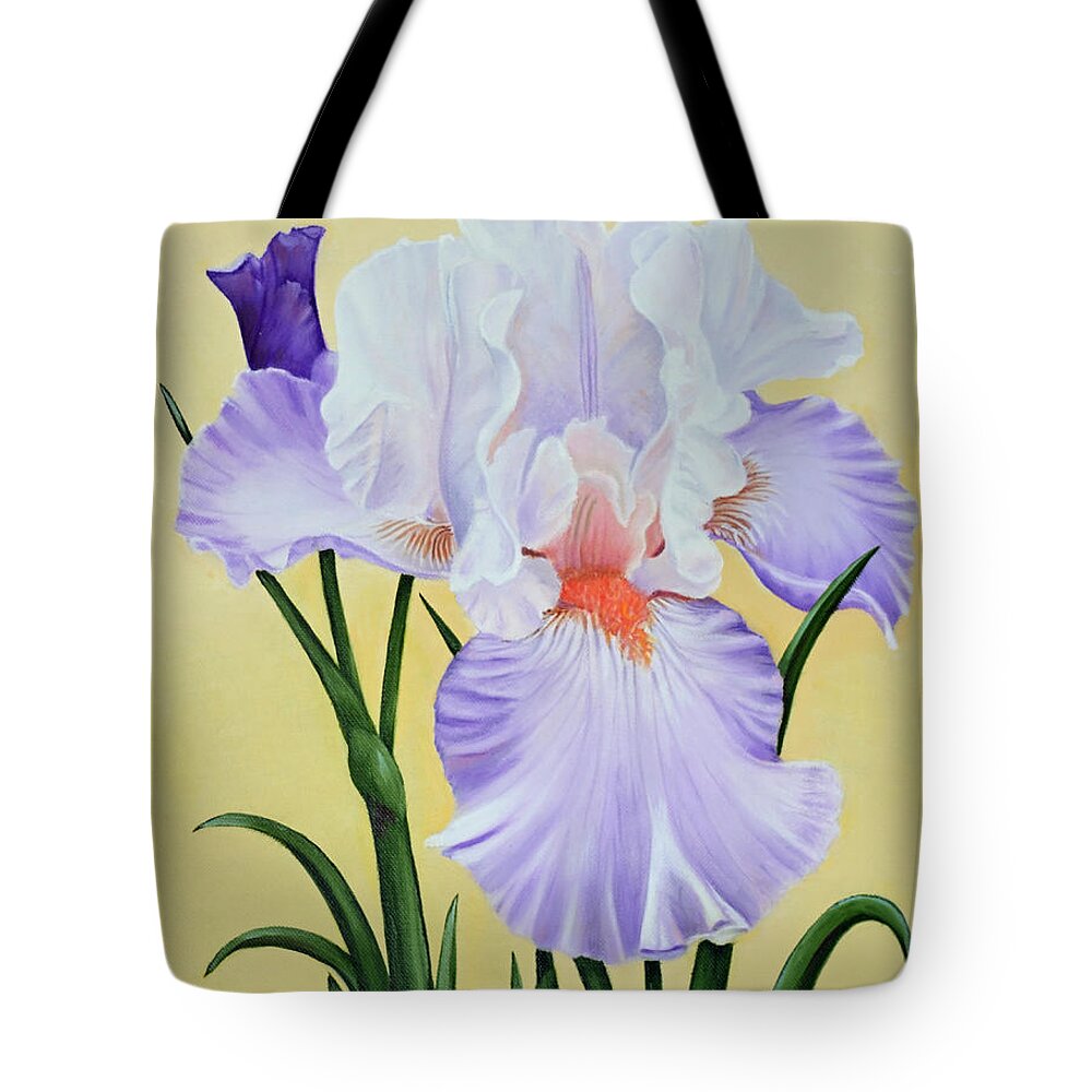 Springtime Iris Tote Bag featuring the painting Springtime Iris by Jimmie Bartlett