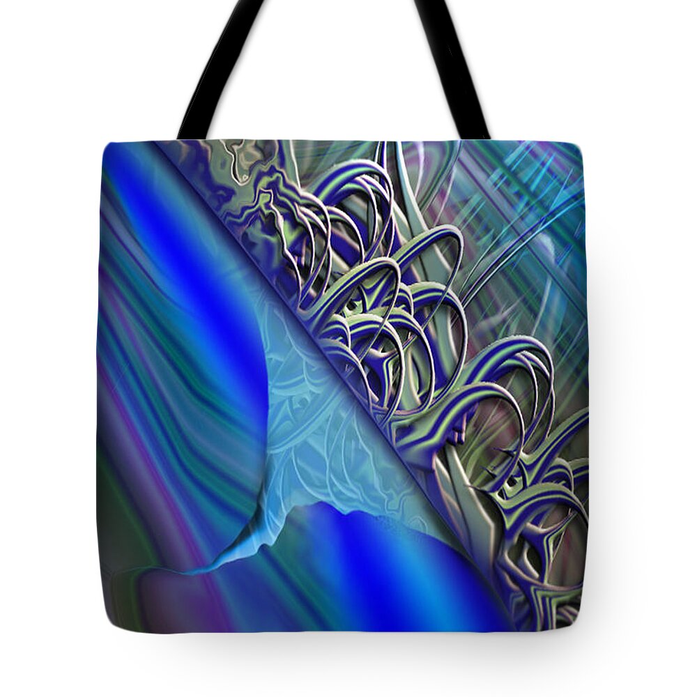 Mighty Sight Studio Abstractions Surrealism  Tote Bag featuring the painting Sprinters Awl by Steve Sperry