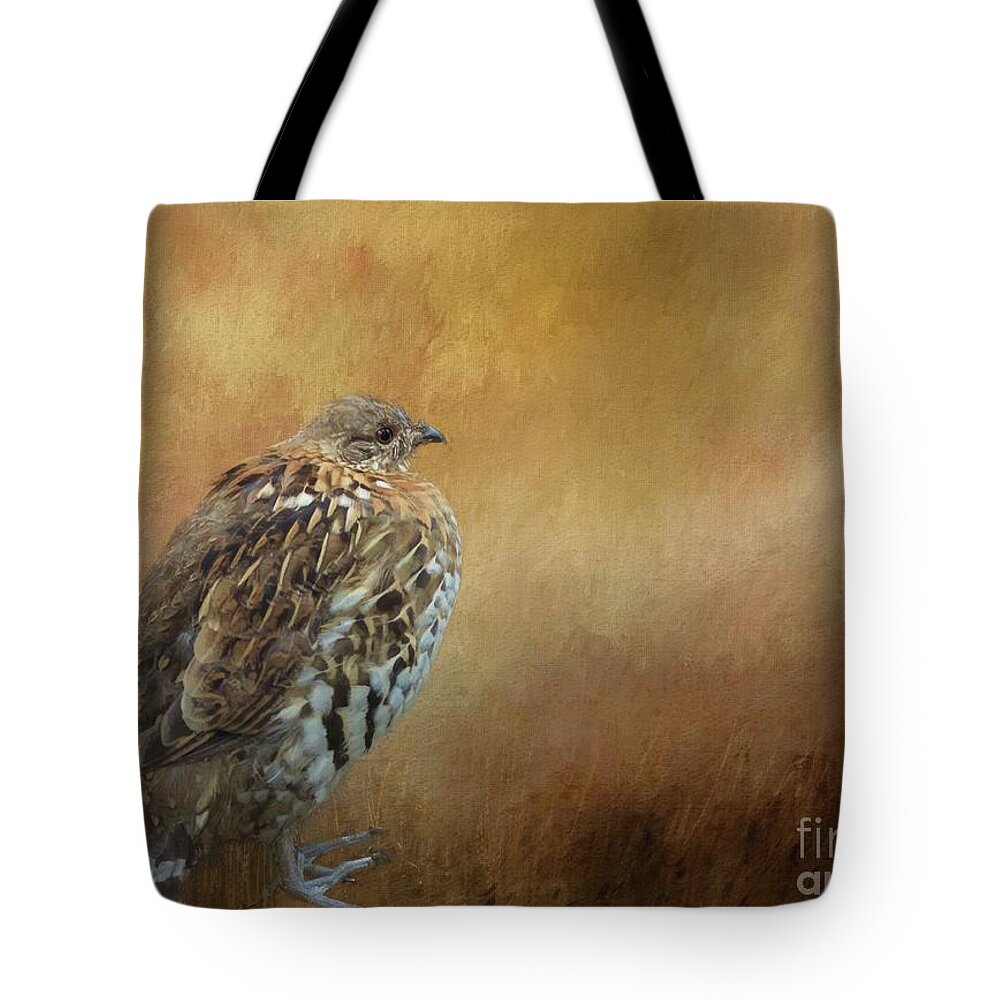 Spruce Grouse Tote Bag featuring the photograph Spruce Grouse by Eva Lechner