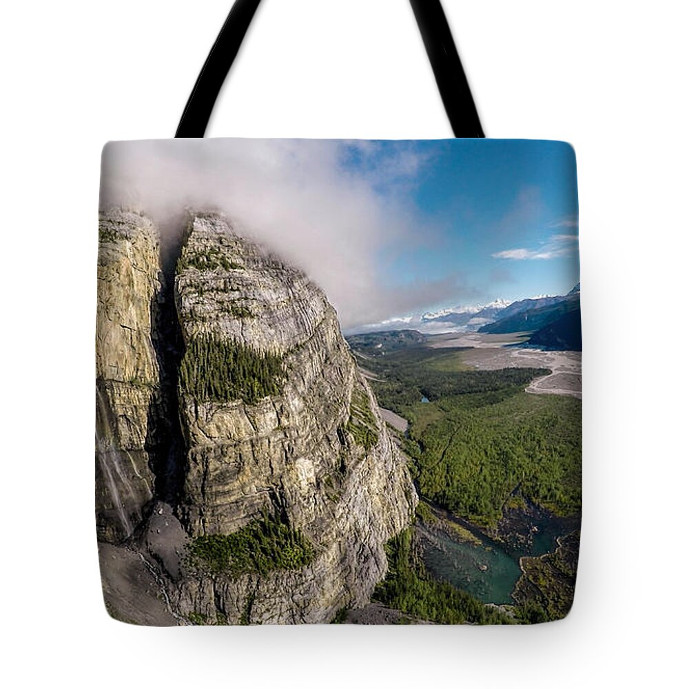 Cliff Side Island Tote Bag featuring the photograph Spruce Tree Island by Fred Denner