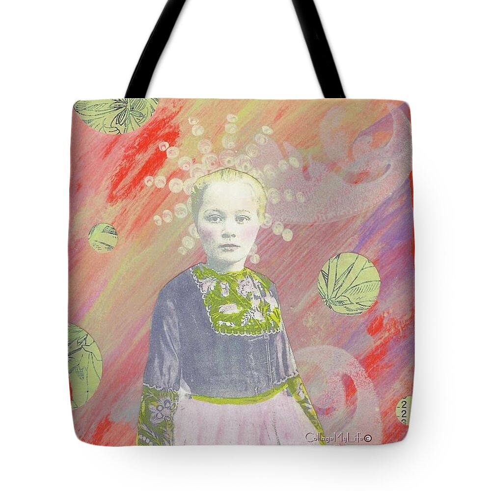 Orange Tote Bag featuring the mixed media Spunky Got Funky by Desiree Paquette