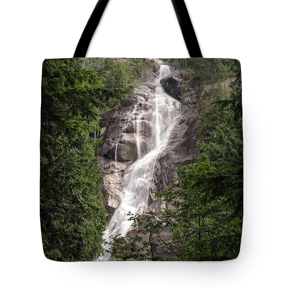 Waterfall Tote Bag featuring the photograph Squamish Waterfall by Lawrence Knutsson