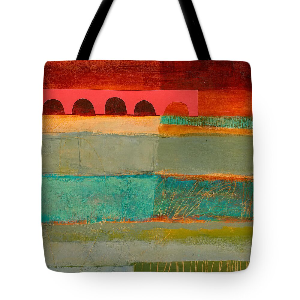 Abstract Art Tote Bag featuring the painting Square Stripes by Jane Davies