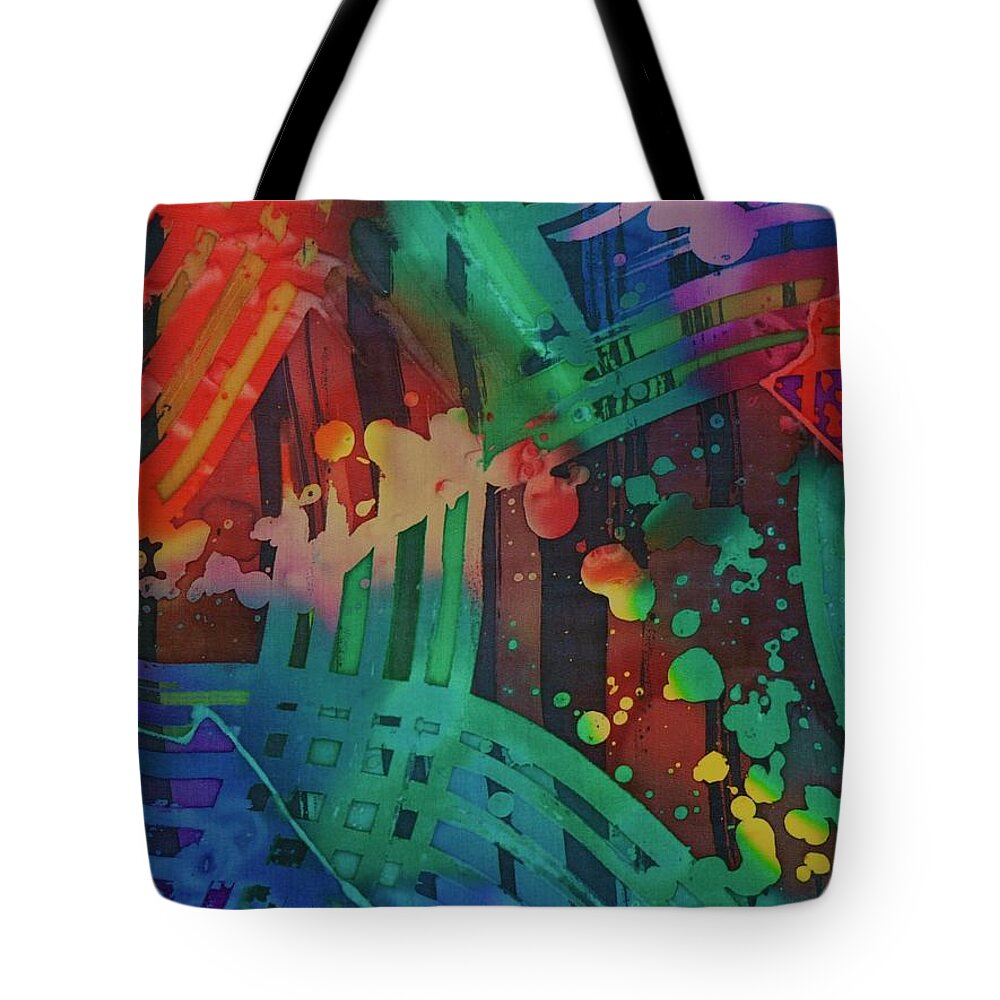 Abstract Tote Bag featuring the painting Squares And Other Shapes 2 by Barbara Pease