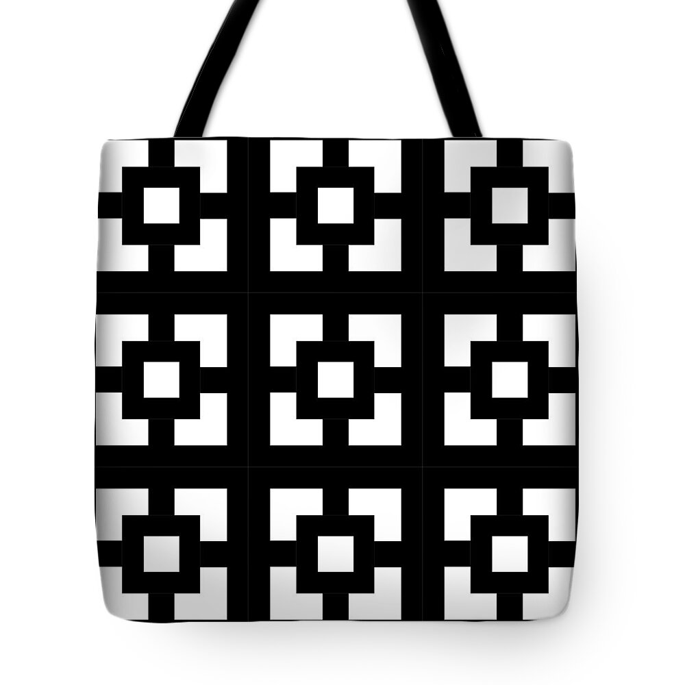 Squares Multiview Tote Bag featuring the digital art Squares Multiview by Chuck Staley