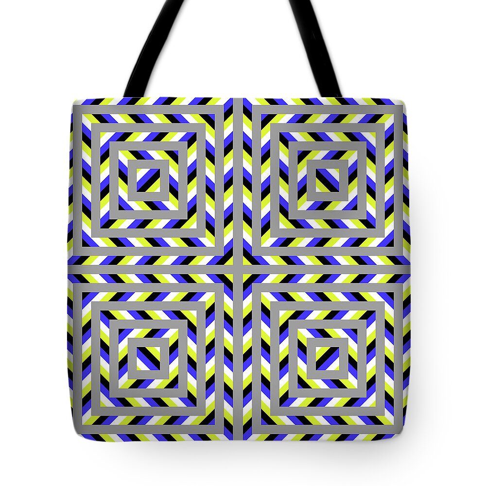 Optical Illusion Tote Bag featuring the mixed media Squaroo by Gianni Sarcone