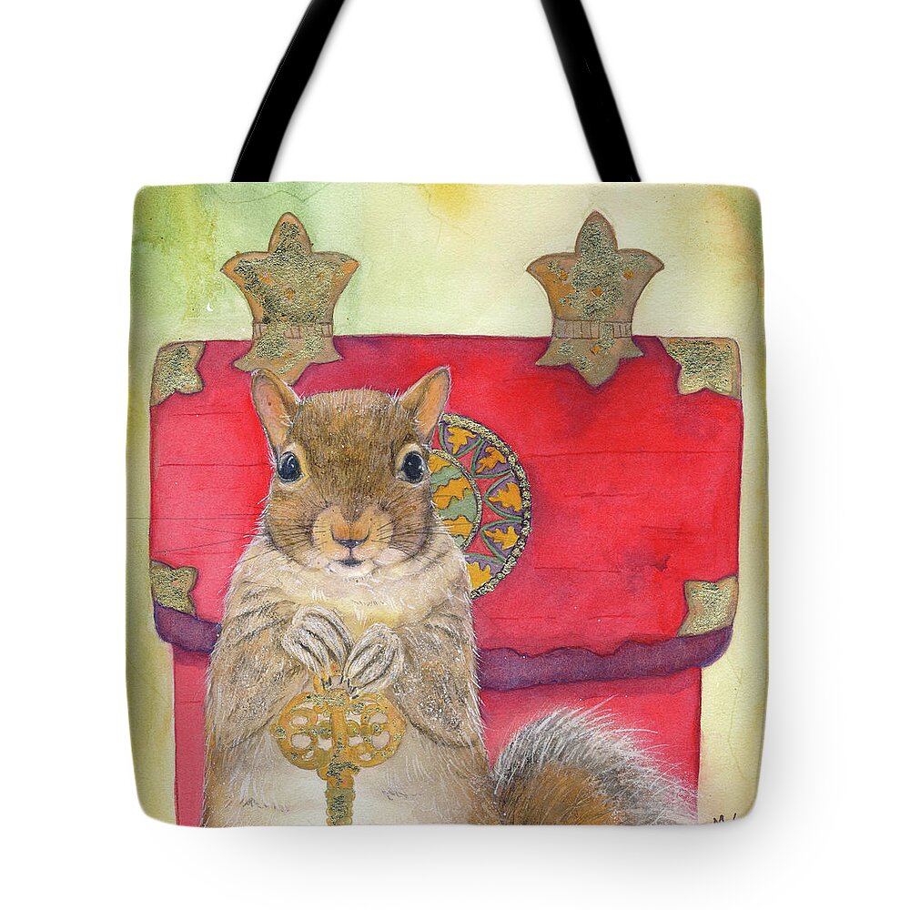 Rodent Tote Bag featuring the painting Squirrel's Treasure by Marie Stone-van Vuuren
