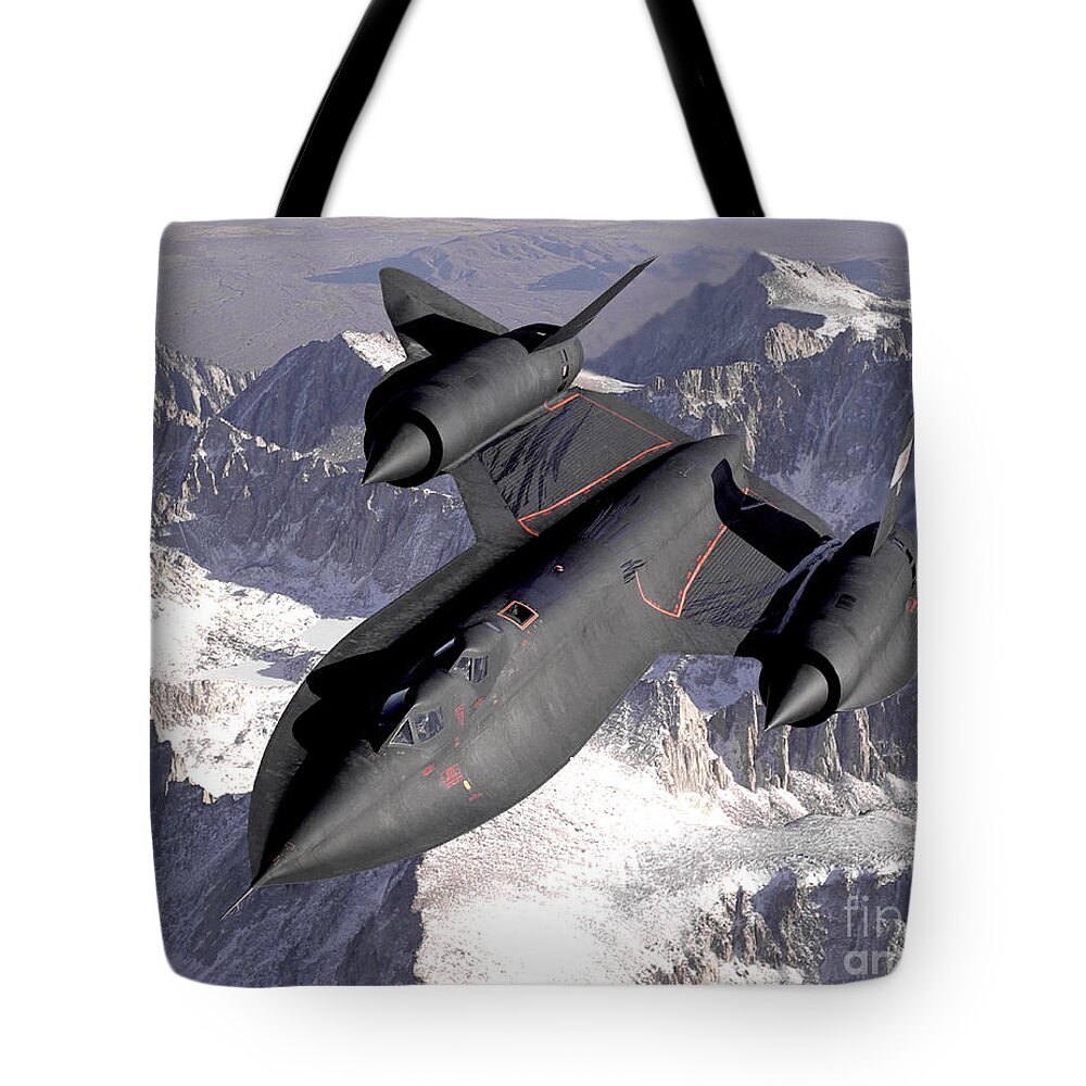 Science Tote Bag featuring the photograph SR-71 Blackbird 1990s by NASA Science Source