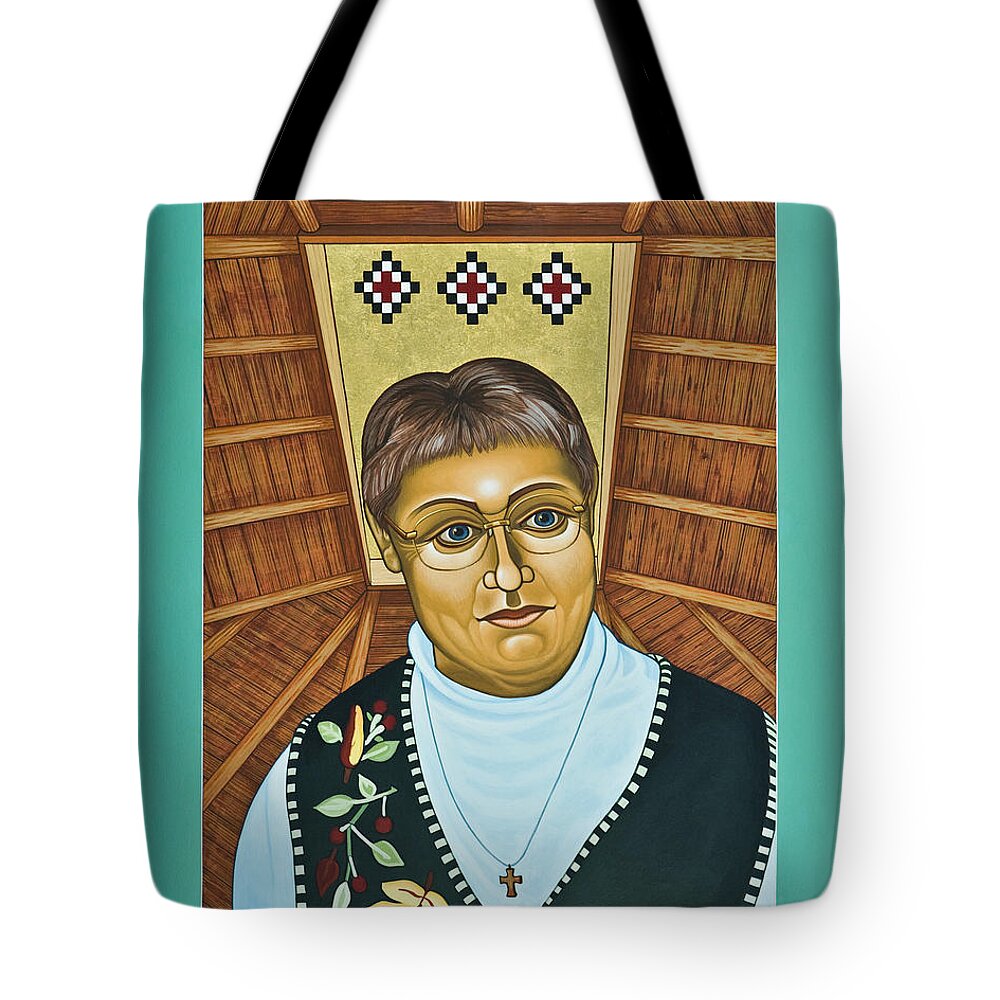 Sr. Marguerite Bartz Tote Bag featuring the painting Sr. Marguerite Bartz - LWMAB by Lewis Williams OFS