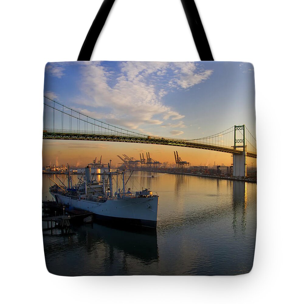 Ship Tote Bag featuring the photograph SS Lane Victory by Arthur Dodd