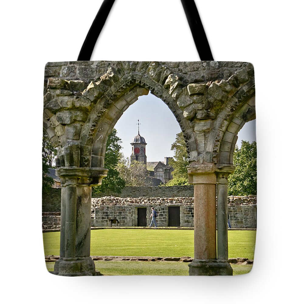 Cloister Tote Bag featuring the photograph St. Andrew's Cathedral. Cloister. by Elena Perelman