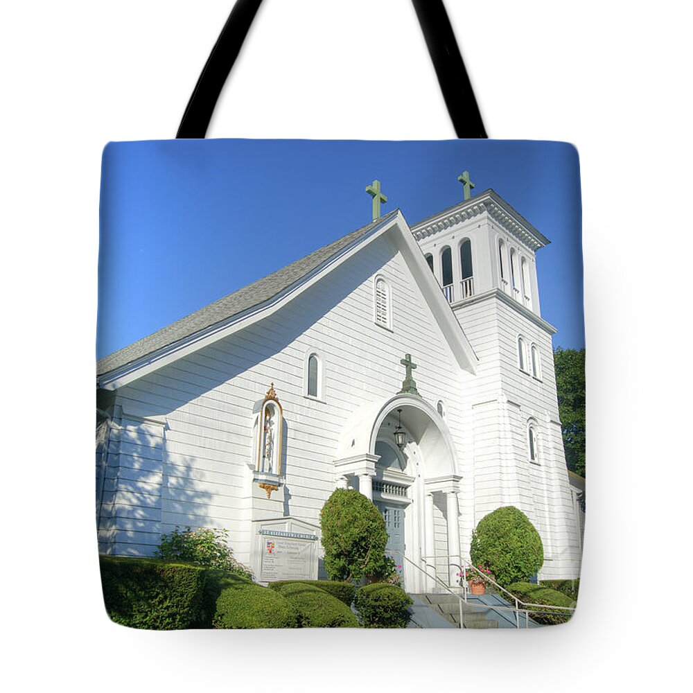 Church Tote Bag featuring the photograph St. Elizabeth's Church, Edgartown. by David Birchall
