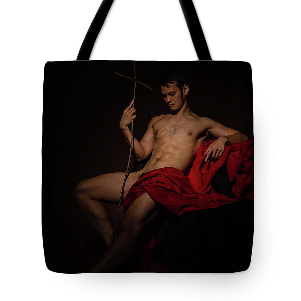 Saint Tote Bag featuring the photograph St. John the Baptist Reclining 1 by Rick Saint
