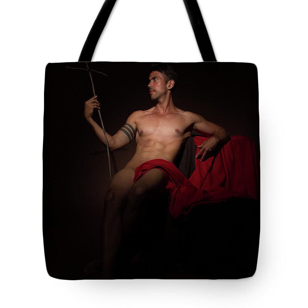 Saint Tote Bag featuring the photograph St. John the Baptist Reclining 2 by Rick Saint