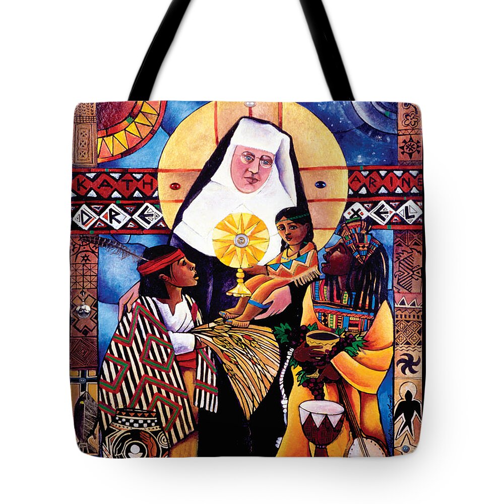 St. Katharine Drexel Tote Bag featuring the painting St. Katharine Drexel - MMKDR by Br Mickey McGrath OSFS