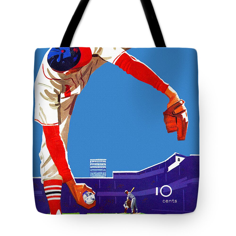 St. Louis Cardinals Tote Bag featuring the painting St. Louis Cardinals Vintage 1953 Program by Big 88 Artworks