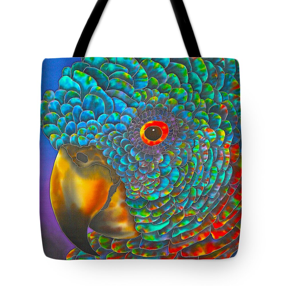  Tote Bag featuring the painting St. Lucian Parrot - Exotic Bird by Daniel Jean-Baptiste