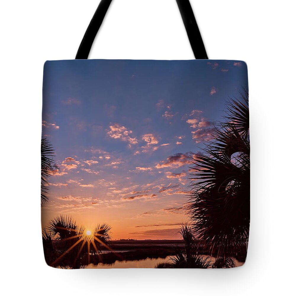 Sunrises Tote Bag featuring the photograph St. Marks National Wildlife Refuge Sunrise by DB Hayes