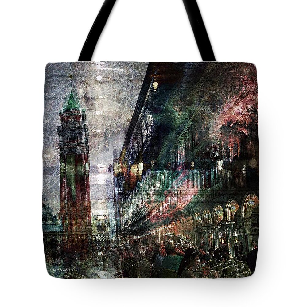 St. Marks Square Tote Bag featuring the digital art St. Marks Square by Looking Glass Images