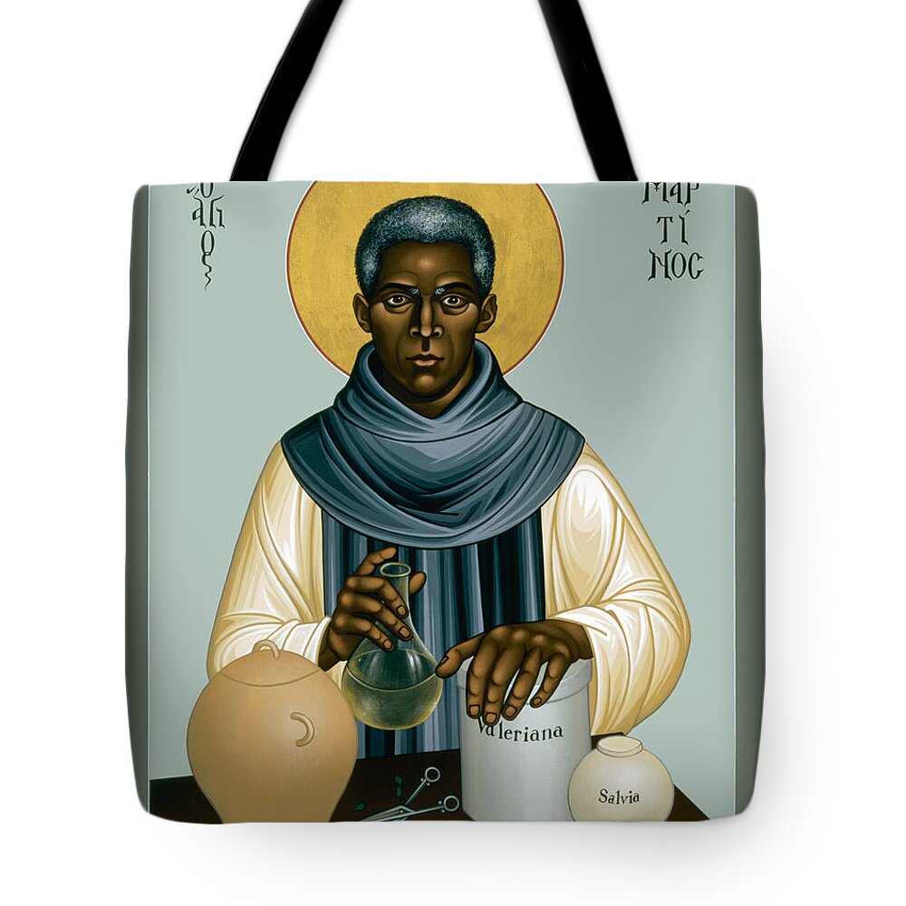 St. Martin De Porres Tote Bag featuring the painting St. Martin de Porres - RLMPC by Br Robert Lentz OFM