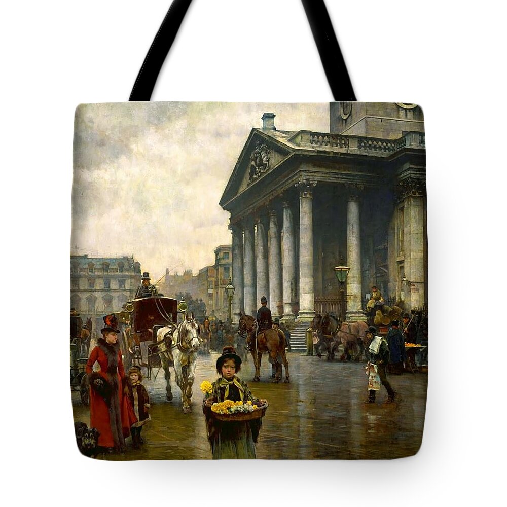 William Logsdail - St Martin-in-the-fields Tote Bag featuring the painting St Martin in the Fields by MotionAge Designs