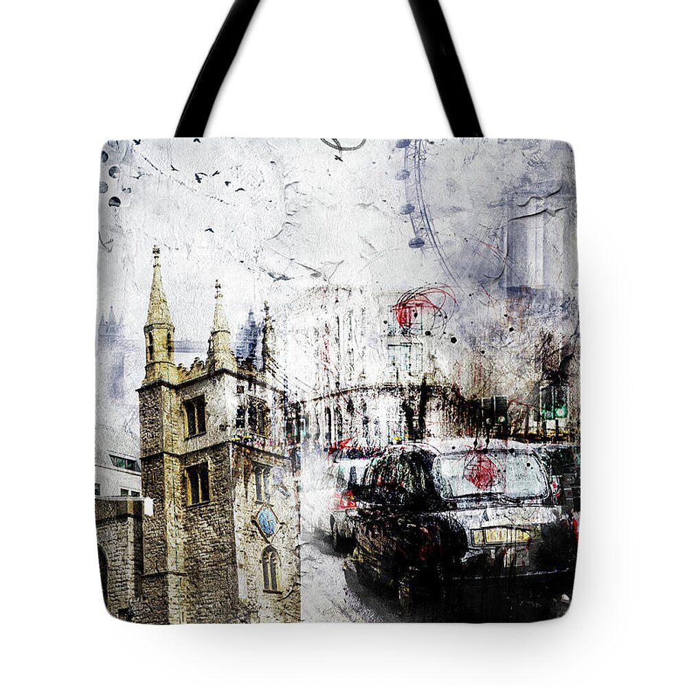 Gherkinart Tote Bag featuring the digital art St Mary Axe by Nicky Jameson