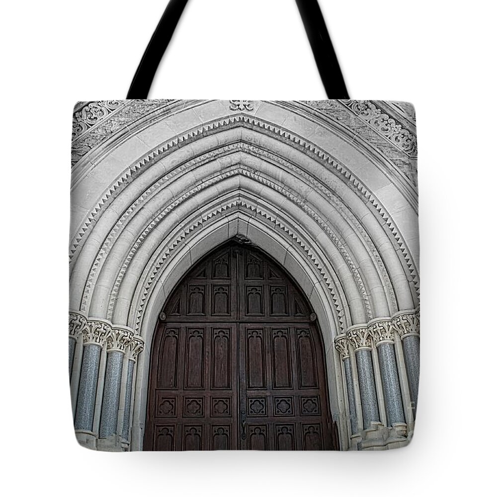 Saint Mary Cathedral Tote Bag featuring the photograph St. Mary Cathedral- Austin Texas by Luther Fine Art