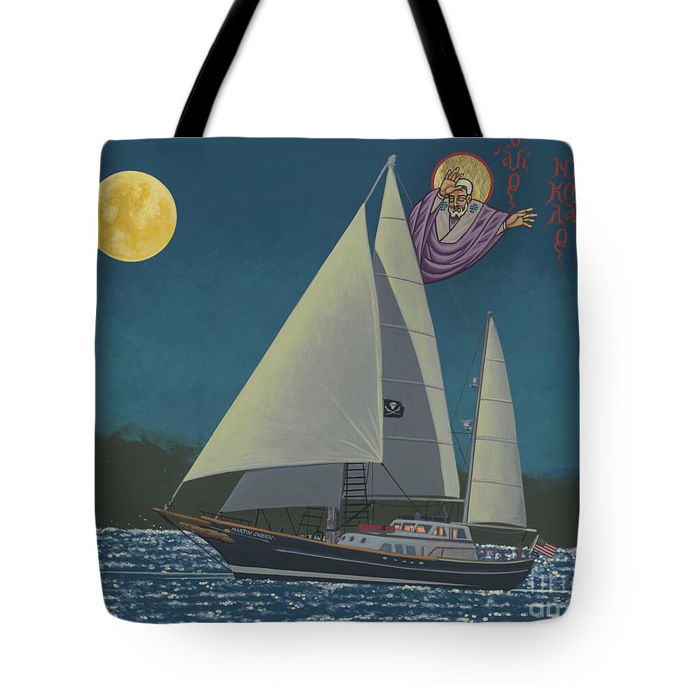 St Nicholas Patron Of Children Sailors And Sea Shepherds Tote Bag featuring the painting St Nicholas Patron of Children, Sailors and Sea Shepherds- 296 by William Hart McNichols