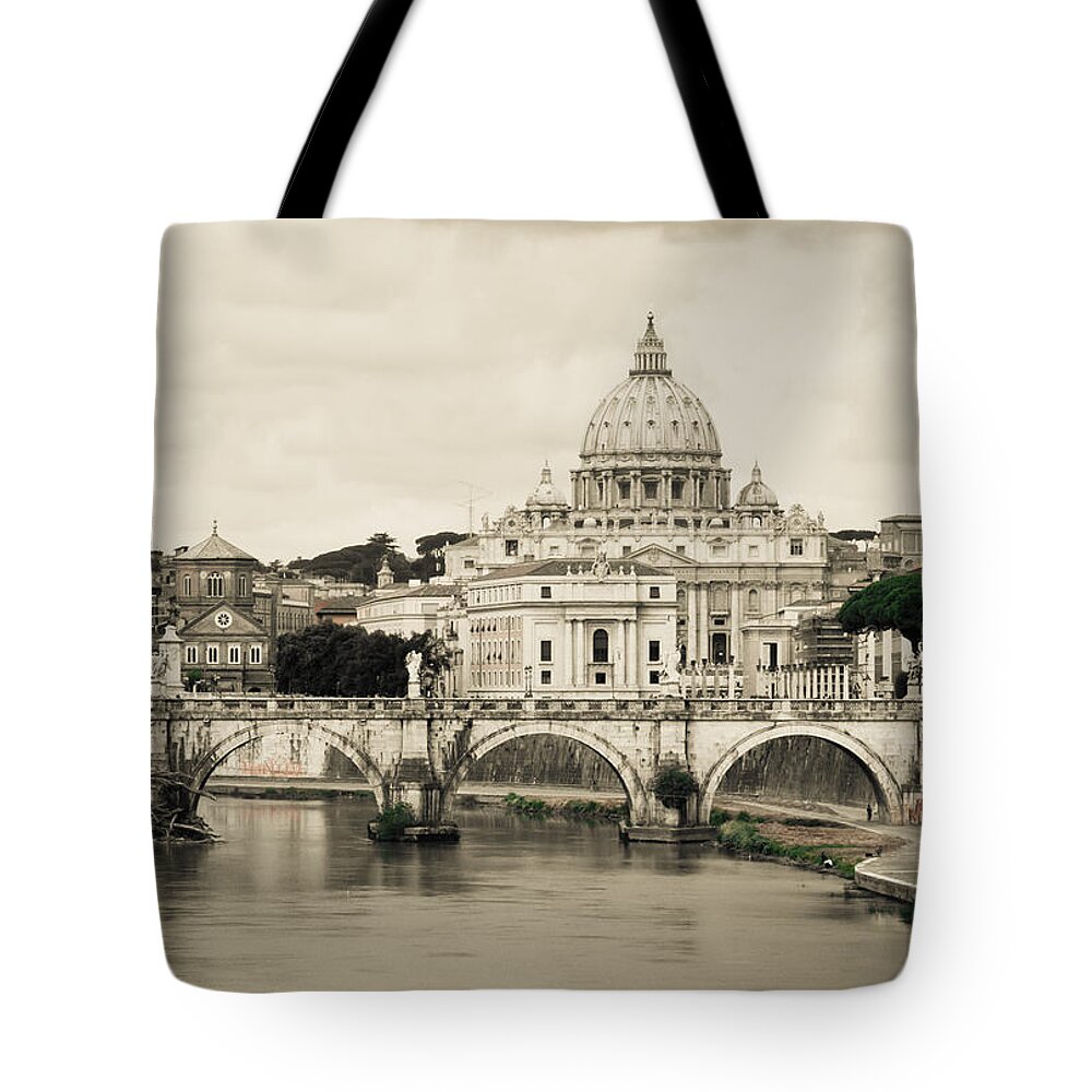 Rome Tote Bag featuring the photograph St. Peters Basilica, Rome by Lev Kaytsner