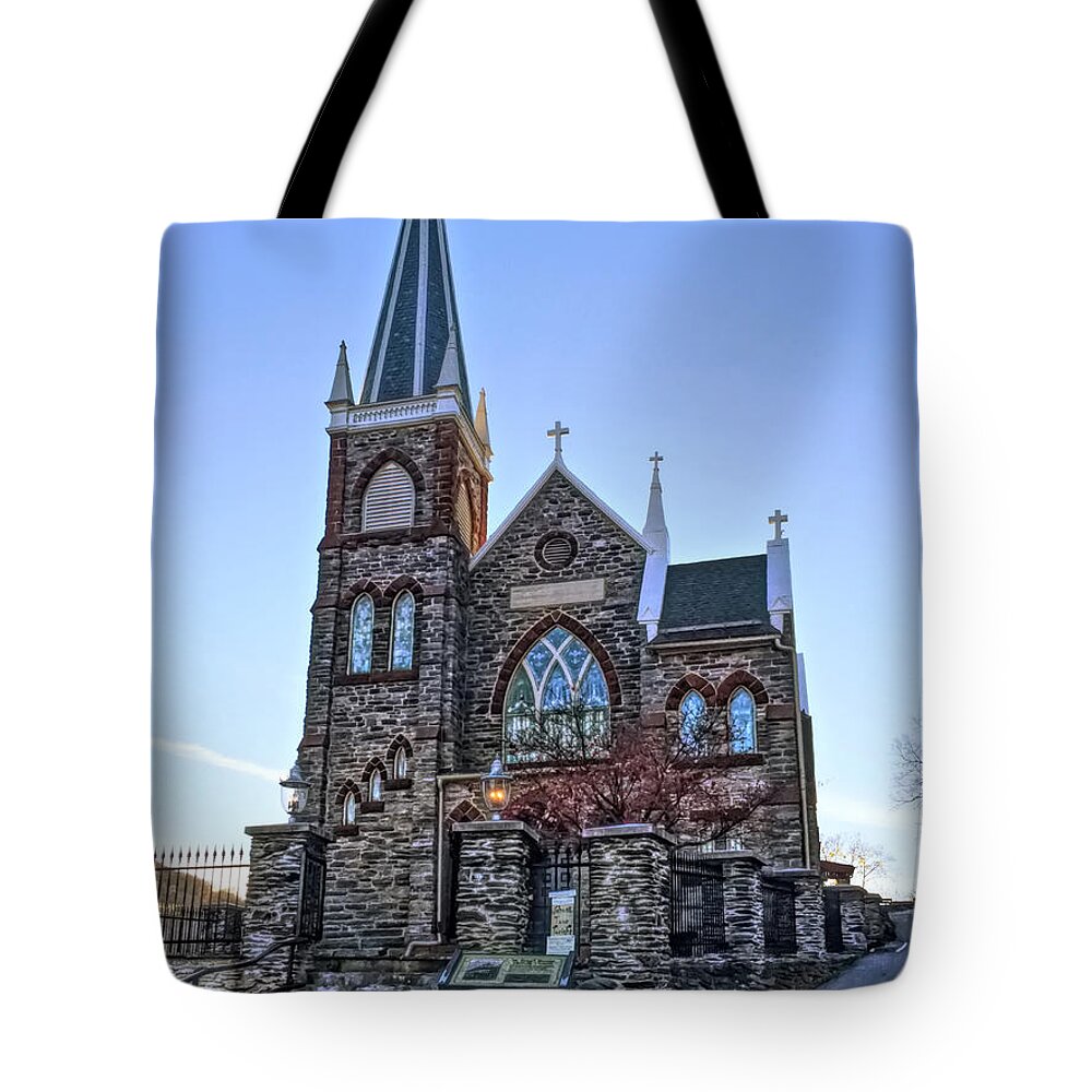 St. Peter's Tote Bag featuring the photograph St. Peter's Harpers Ferry by Chris Montcalmo