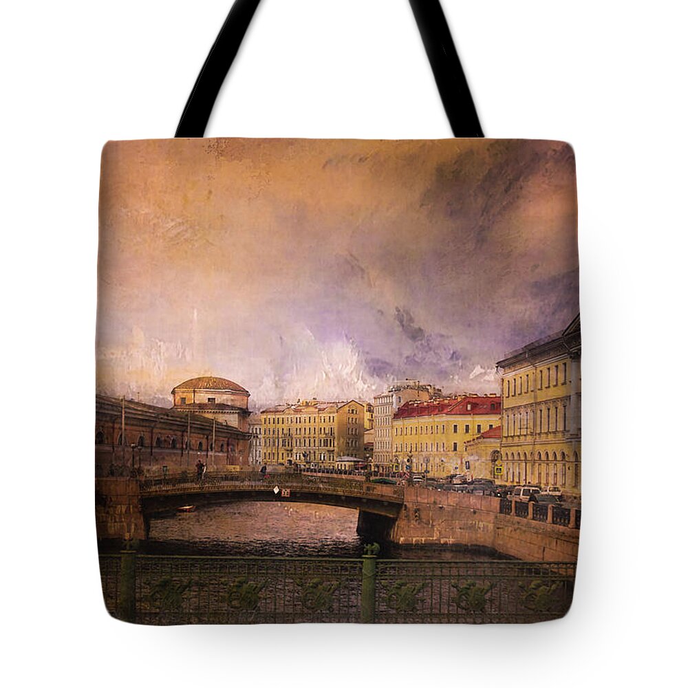 Russia Tote Bag featuring the photograph St Petersburg canal by Jeff Burgess
