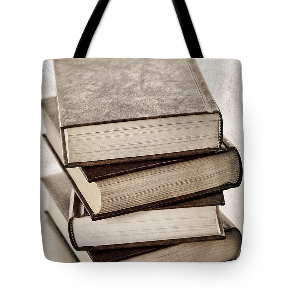 Books Tote Bag featuring the photograph Stack of books by Elena Elisseeva