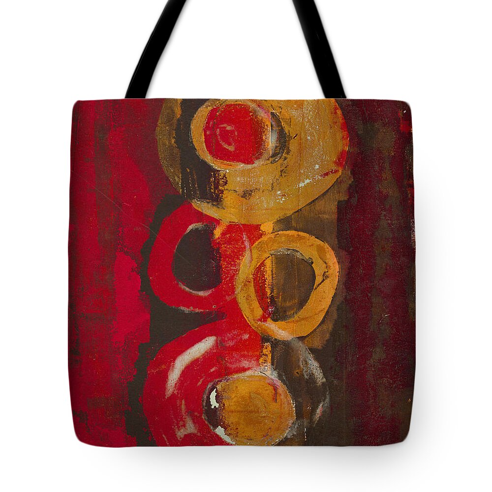 Abstract Tote Bag featuring the painting Stacked by Laurel Englehardt