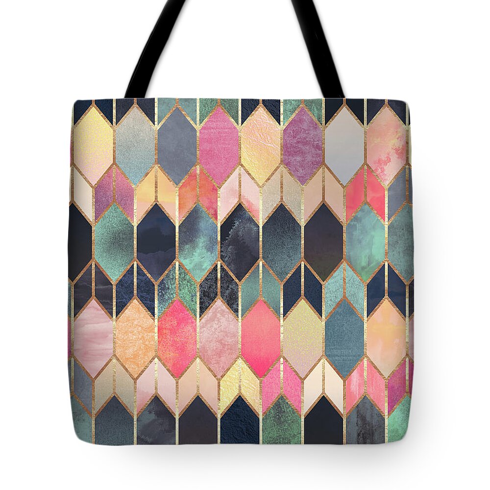 Graphic Tote Bag featuring the digital art Stained Glass 3 by Elisabeth Fredriksson