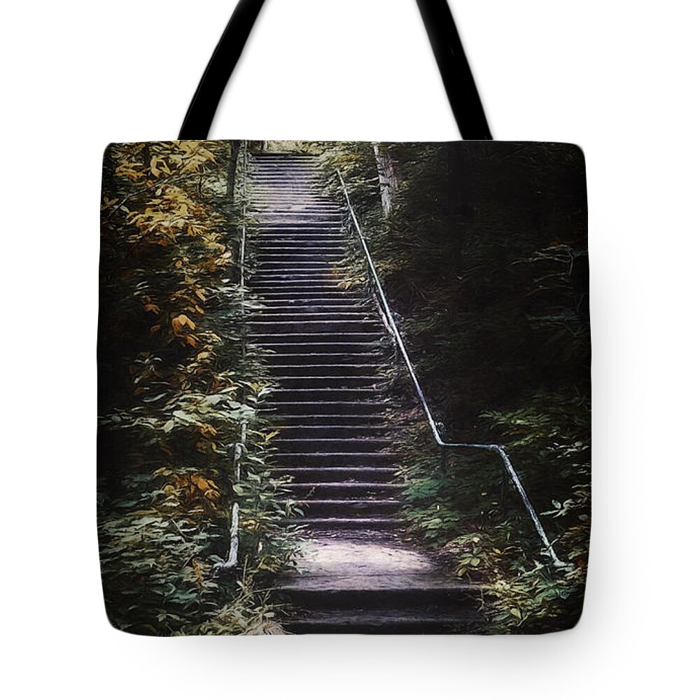 Stairs Tote Bag featuring the photograph Stairway by Scott Norris