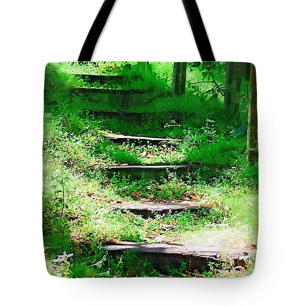 Stairs Tote Bag featuring the photograph Stairway to Heaven by Donna Bentley