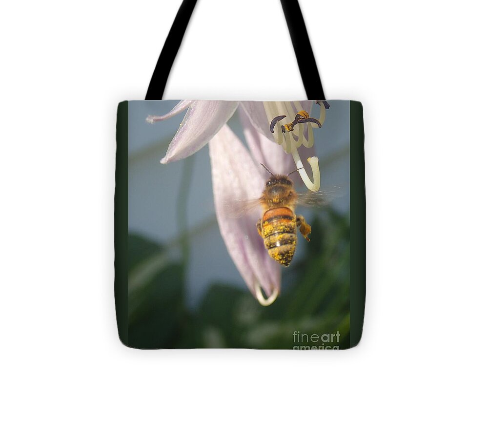 Flower Tote Bag featuring the photograph Stamen Attraction by Christina Verdgeline