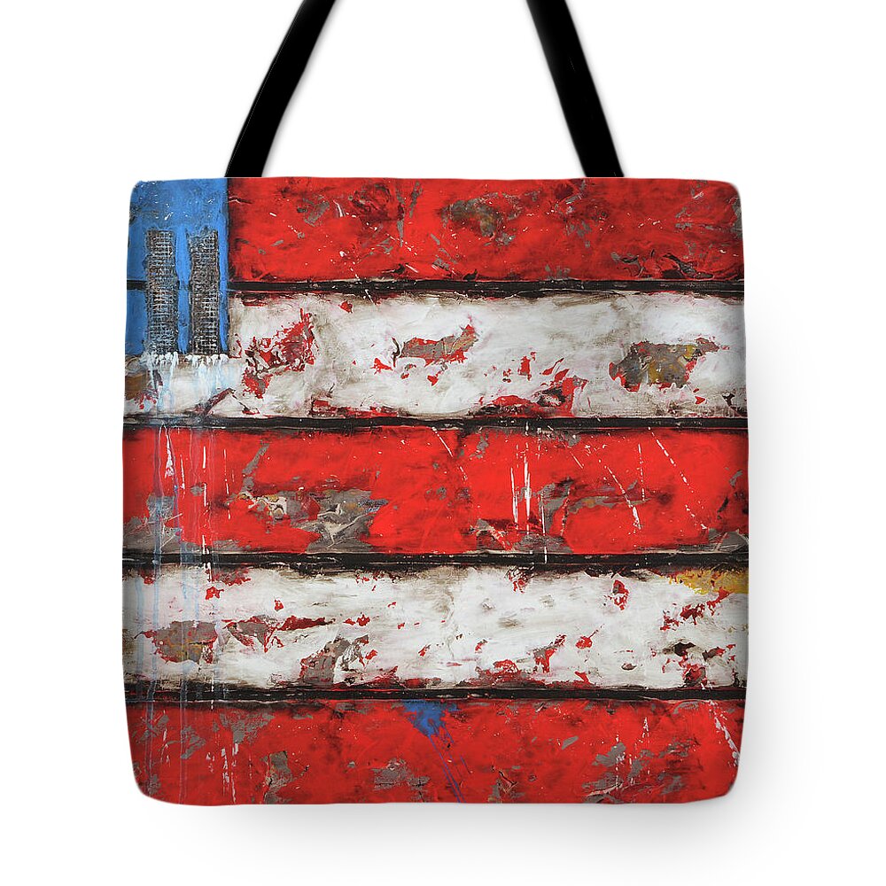 Abstract Tote Bag featuring the painting Stand By Me by Jim Benest