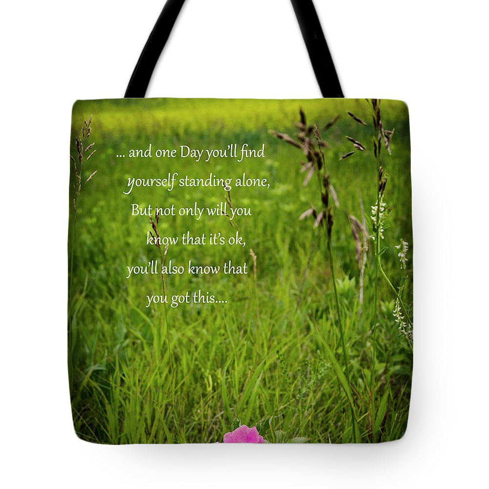 Standing Alone Tote Bag featuring the photograph Standing Alone by Sandra Parlow