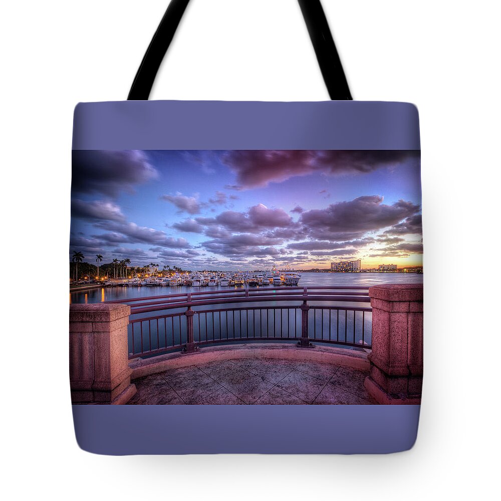 Boats Tote Bag featuring the photograph Standing on the Bridge by Debra and Dave Vanderlaan