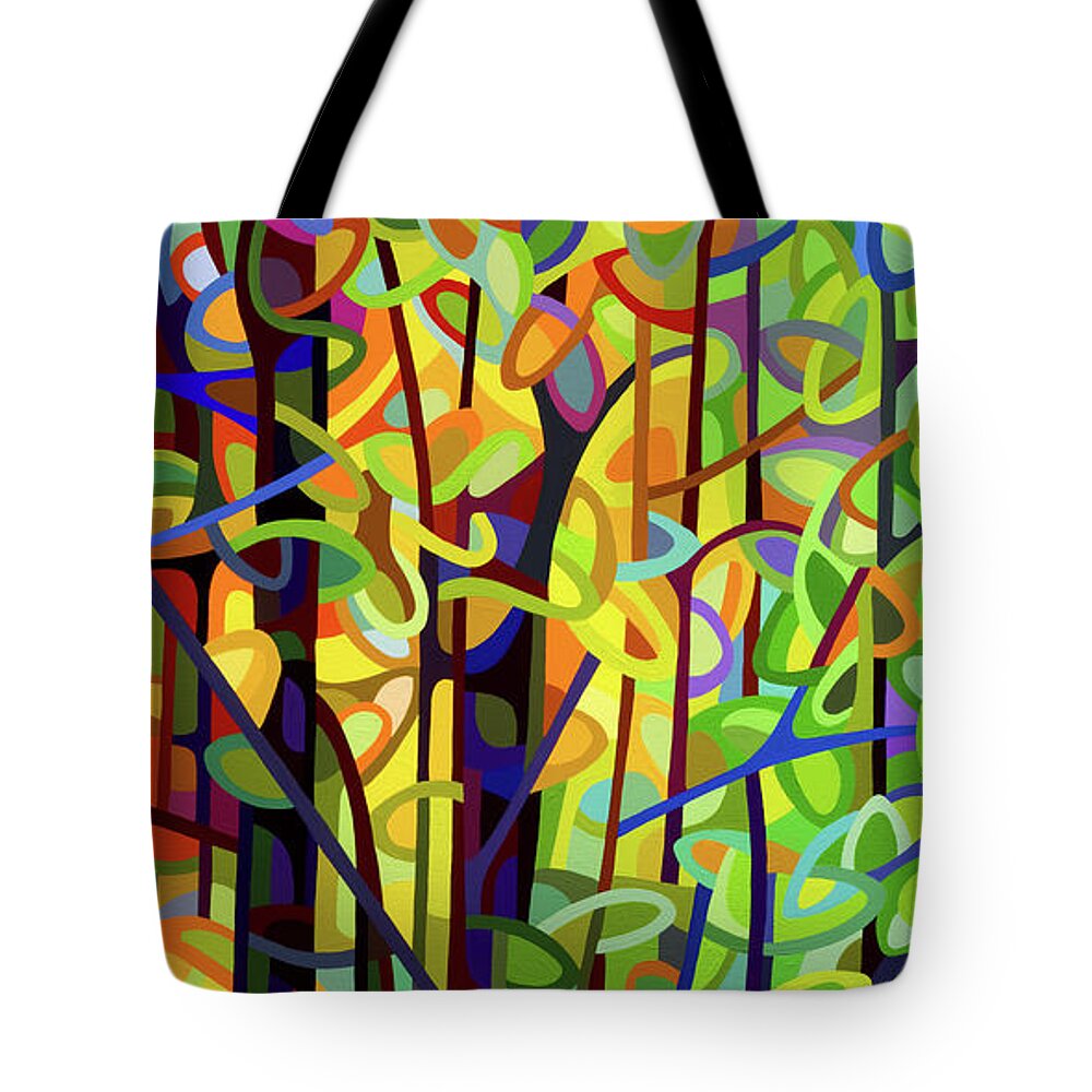  Tote Bag featuring the painting Standing Room Only - crop by Mandy Budan
