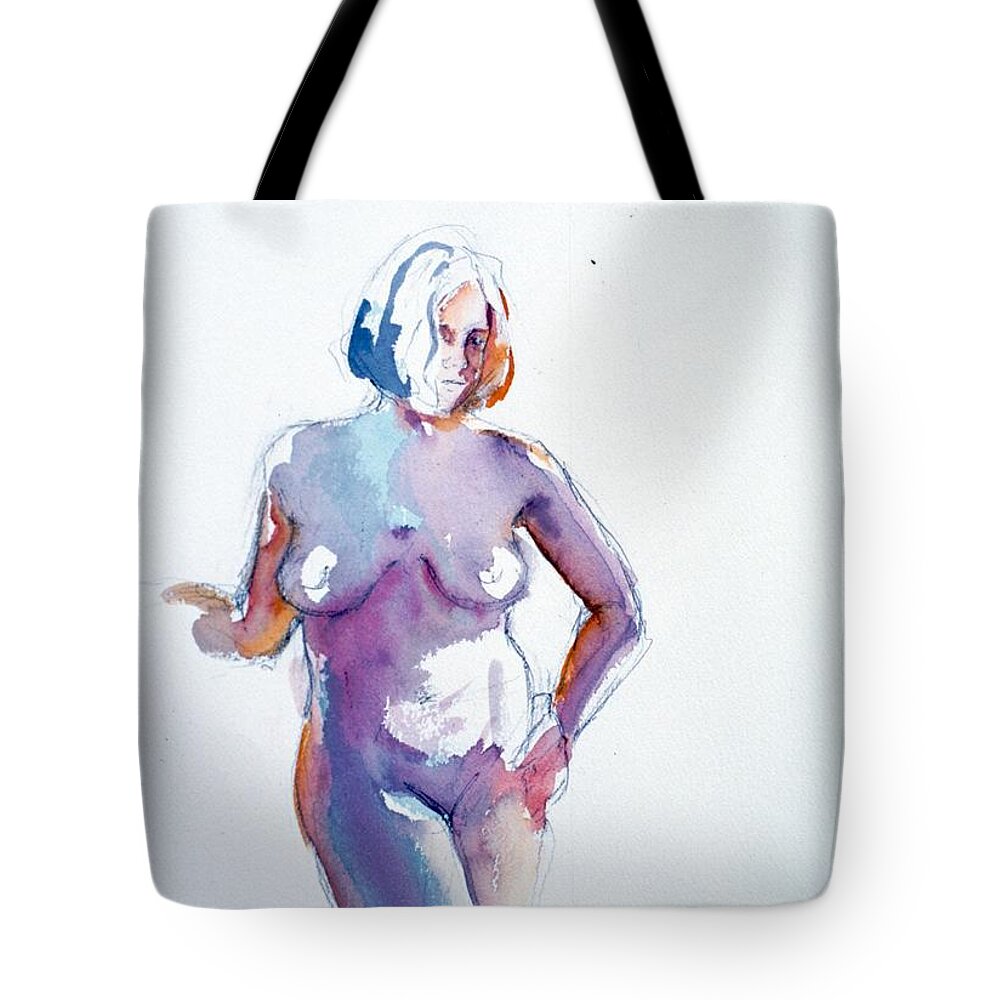 Full Body Tote Bag featuring the painting Standing study by Barbara Pease