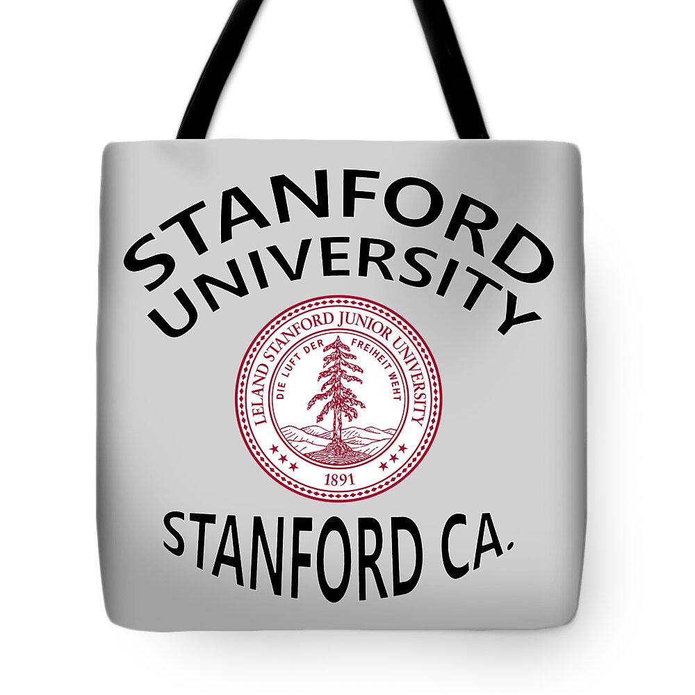 Stanford University Tote Bag featuring the digital art Stanford University Stanford California by Movie Poster Prints