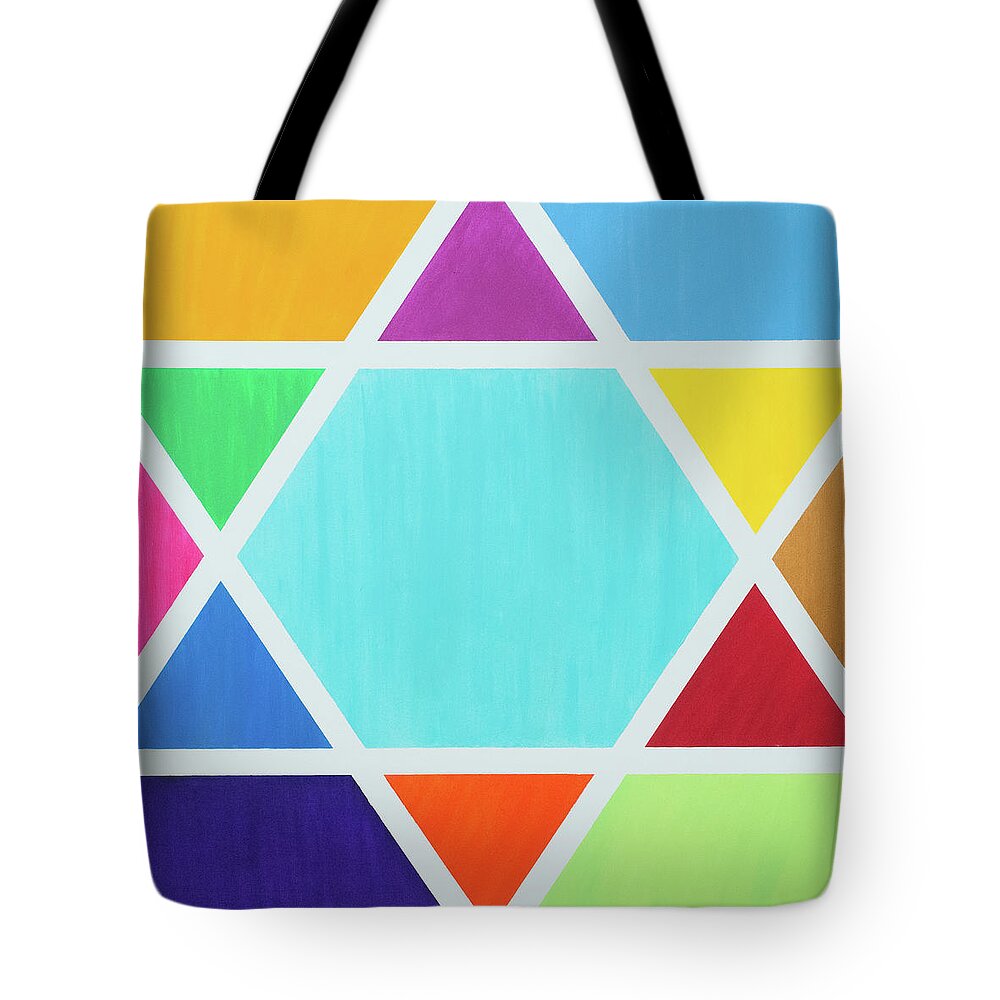 Star Of David Tote Bag featuring the painting Star of David by Hagit Dayan
