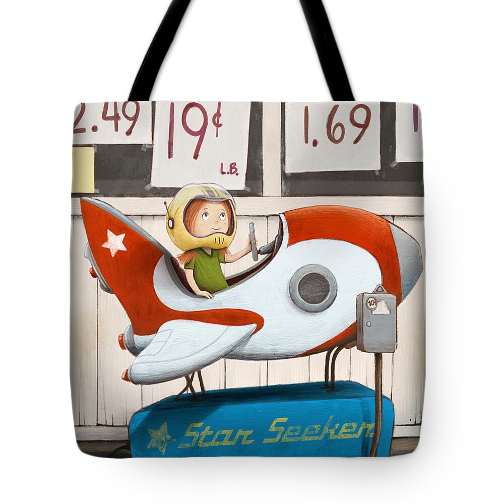 Dreams Tote Bag featuring the digital art Star Seeker by Michael Ciccotello