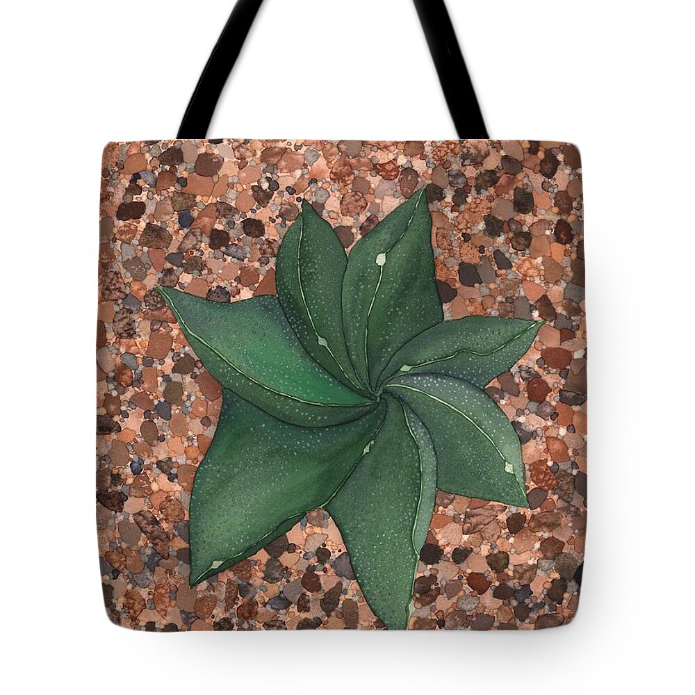 Succulent Tote Bag featuring the painting Star Succulent by Hilda Wagner