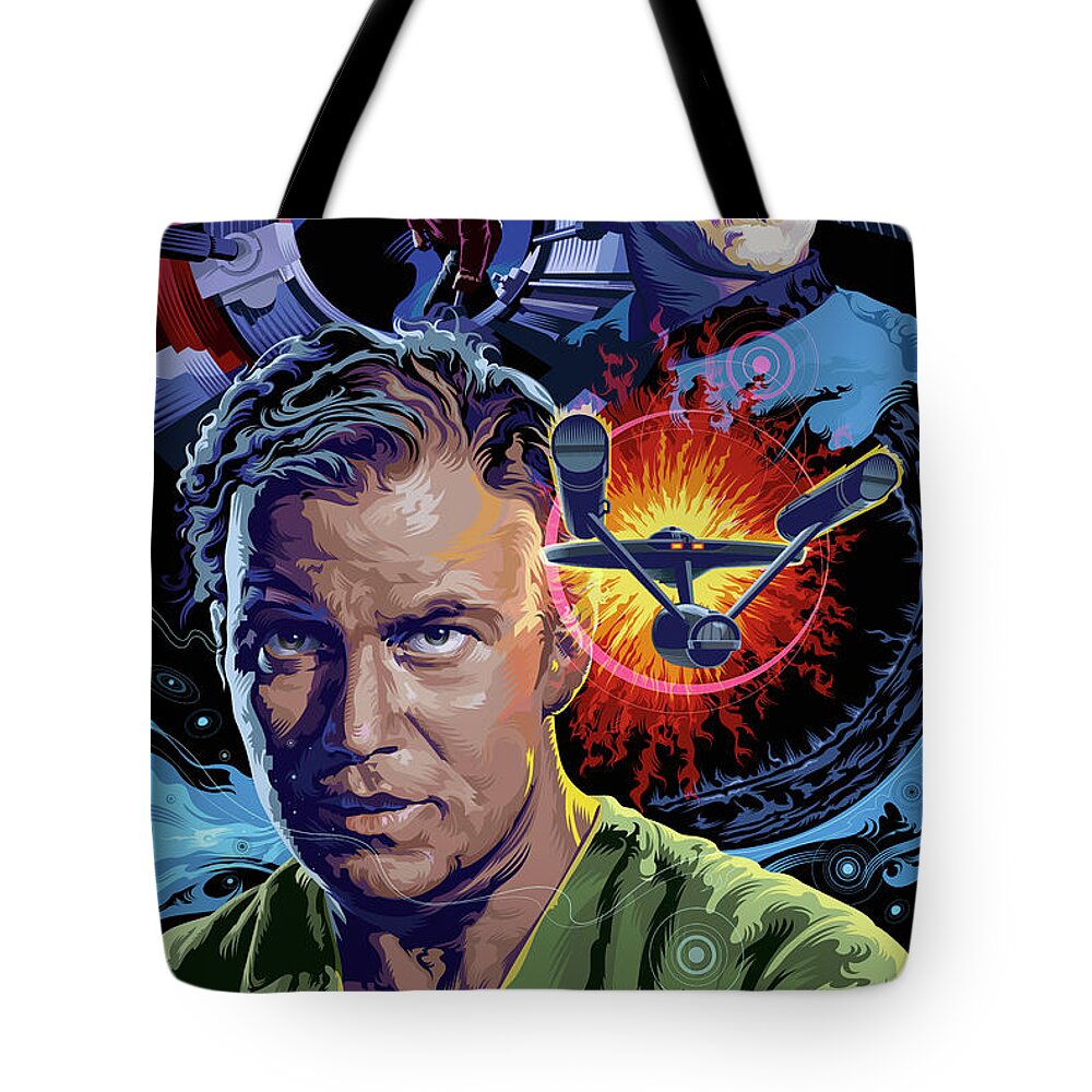 Sci-fi Portrait Collection Tote Bag featuring the digital art Star Trek Doomsday Machine by Garth Glazier